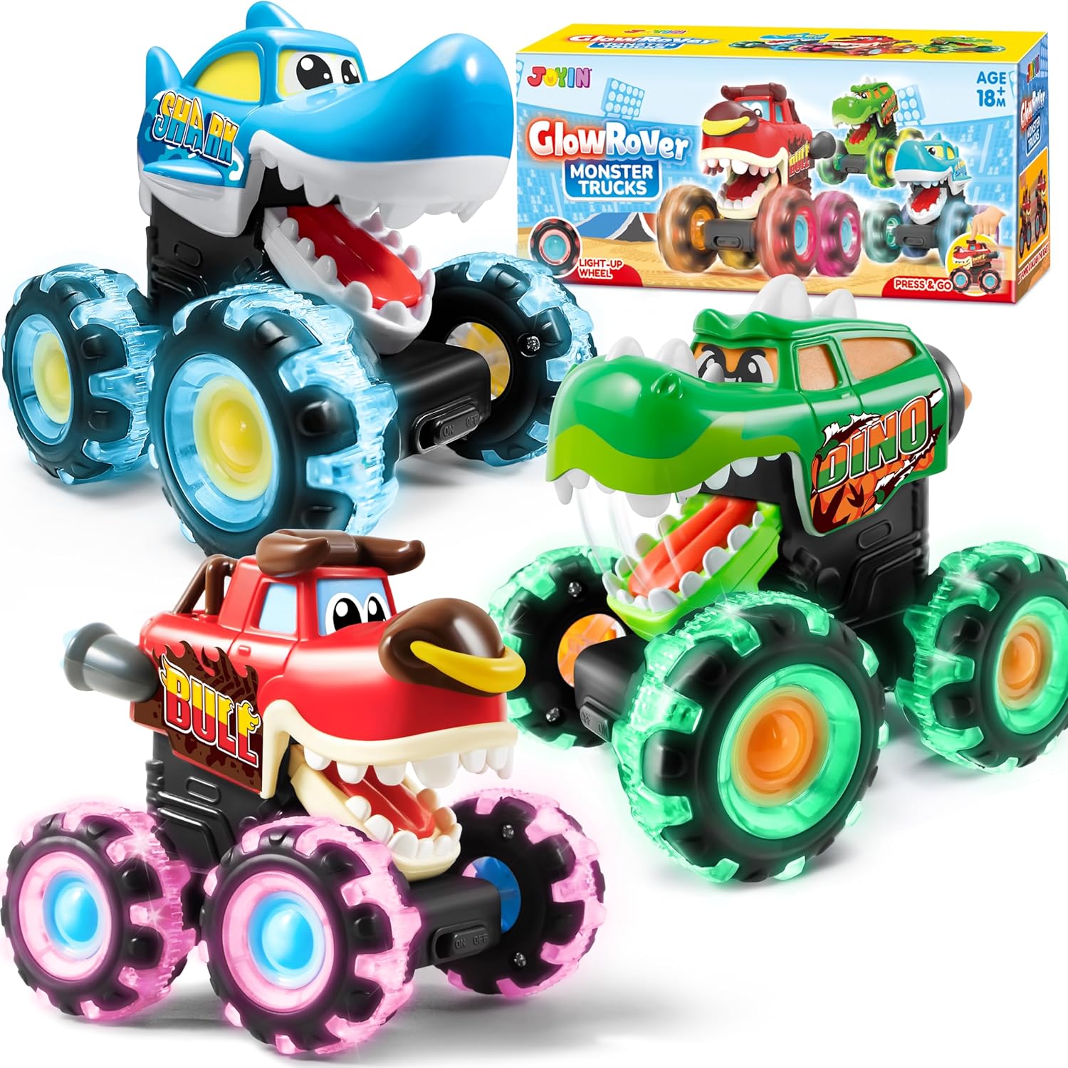 Lighting Christmas Decor - JOYFY Lot de 3 voitures Monster