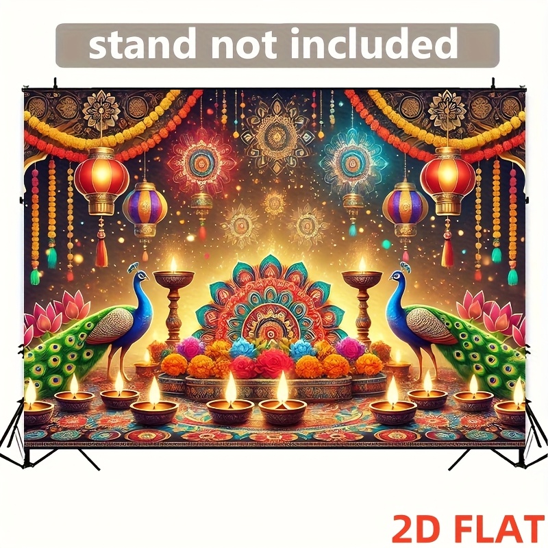 Lighting Decoration For Diwali - Tapisserie lanterne Paon Diwali, Décoration de