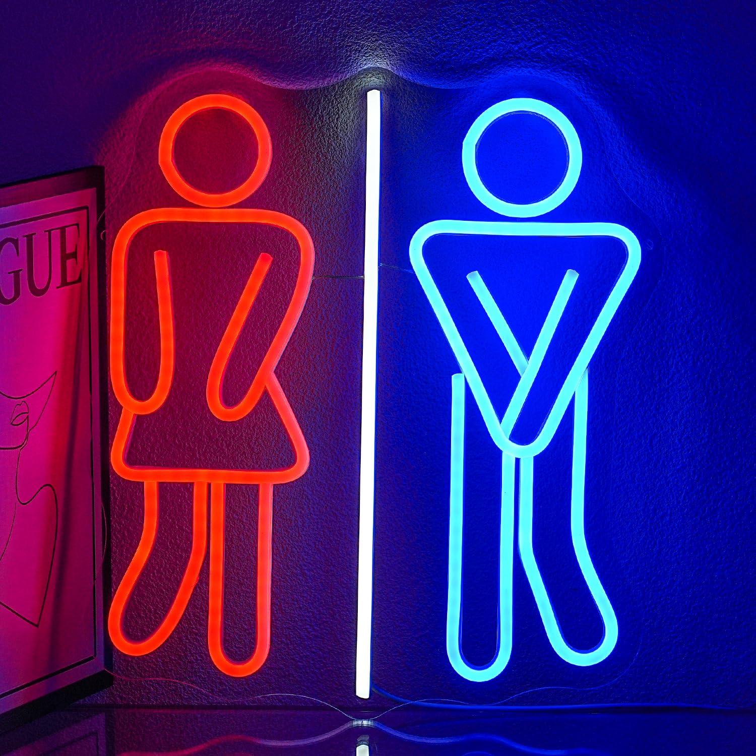 Office Lighting Decor - Enseignes néon pour toilettes, lumières LED