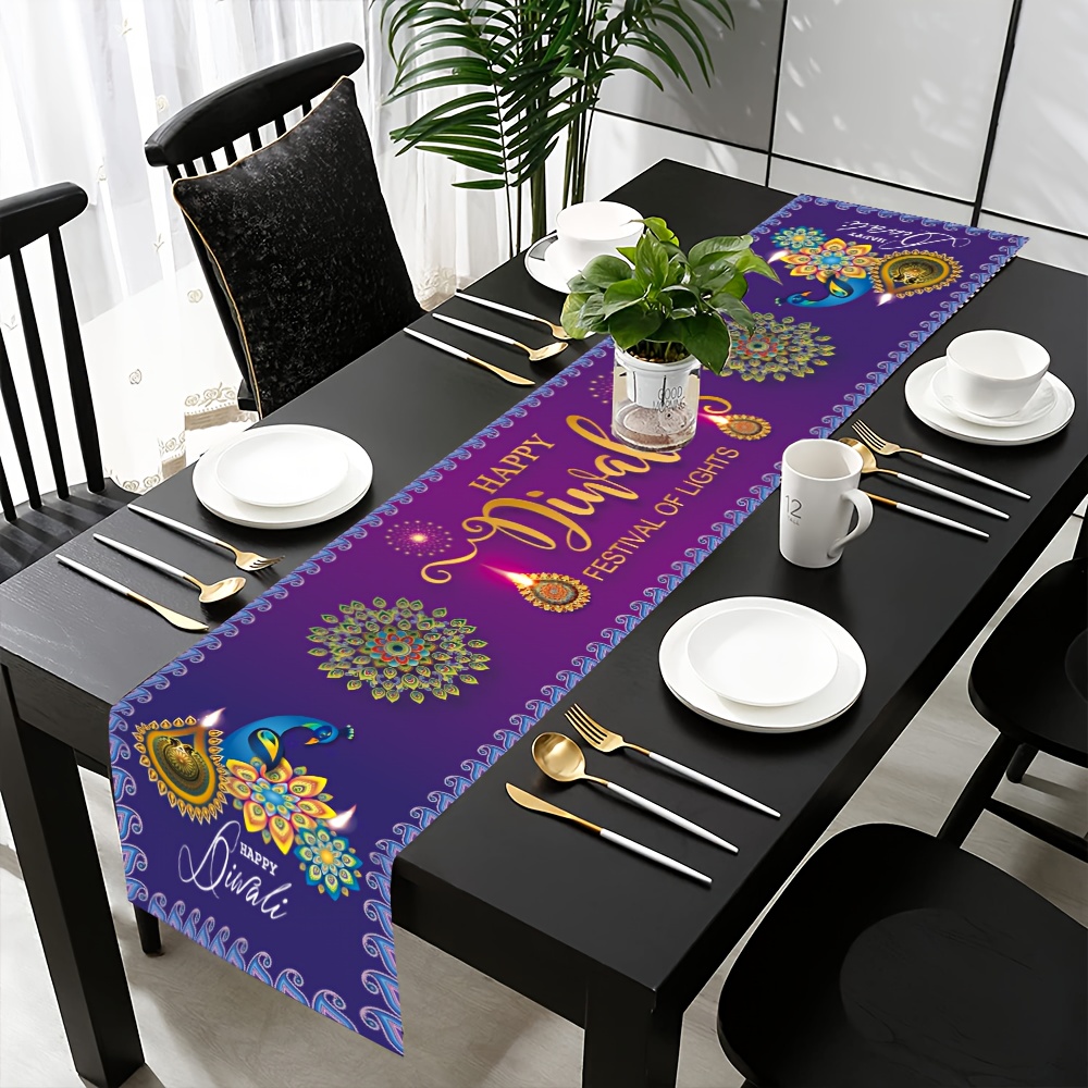 Lighting Decoration For Diwali - Chemin de table en lin pour