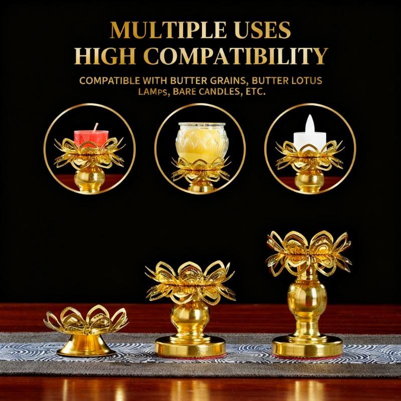 Lighting Decoration For Diwali - Lot de 2 supports dorés en