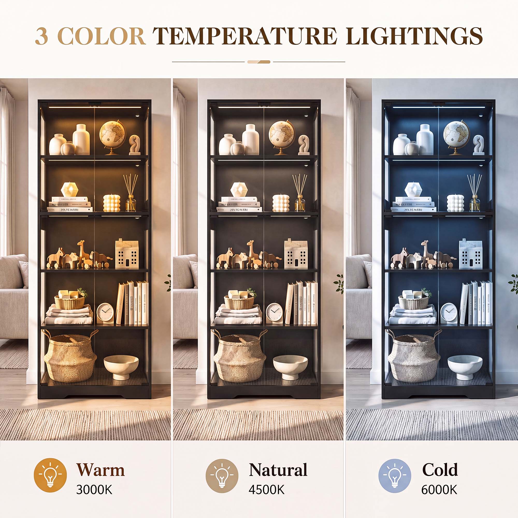 TCGBKAF Vitrine à 5 niveaux av - Lighting & Home Decor Studio Photos avis et prix