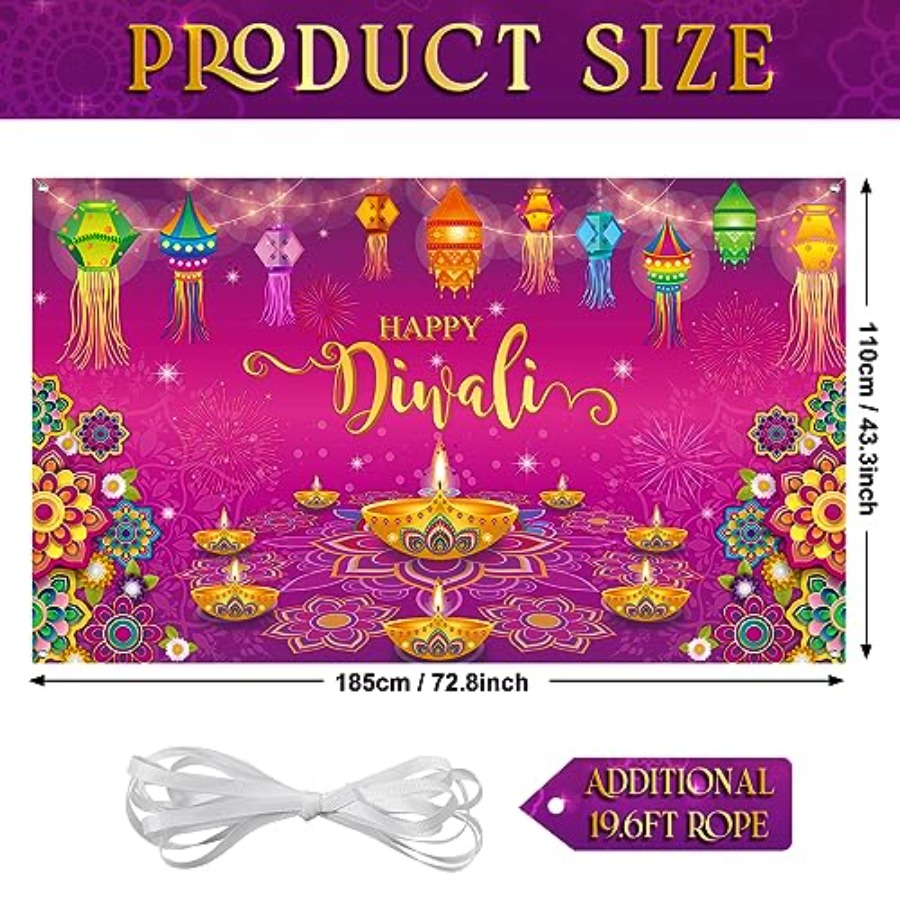 Bannière décorative Joyeux Diw - Lighting Decoration For Diwali avis et prix