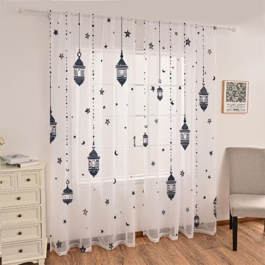 2 rideaux transparents à impre - Office Lighting Decor avis et prix