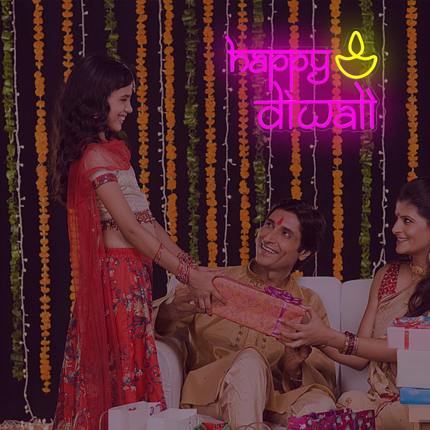 Panneau néon Joyeux Diwali, al - Lighting Decoration For Diwali avis et prix