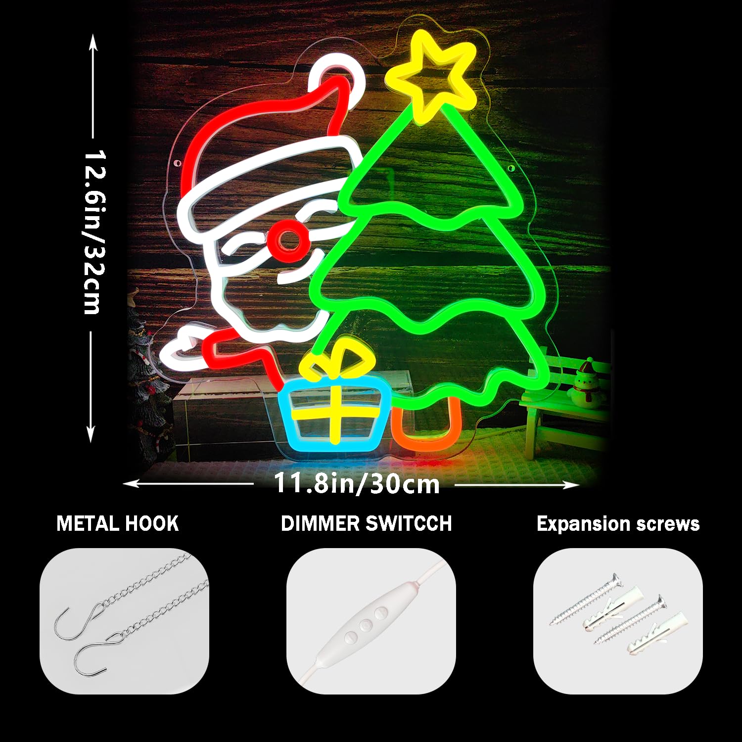 Enseigne au néon du père noël  - Wall Decor Lighting Tree avis et prix