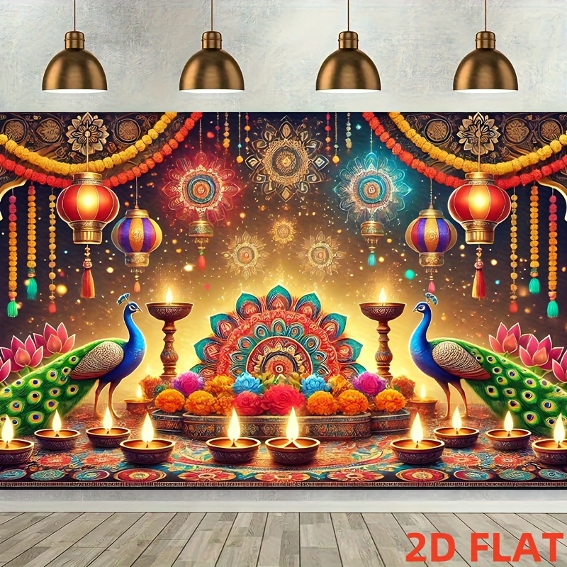 Tapisserie lanterne Paon Diwal - Lighting Decoration For Diwali avis et prix
