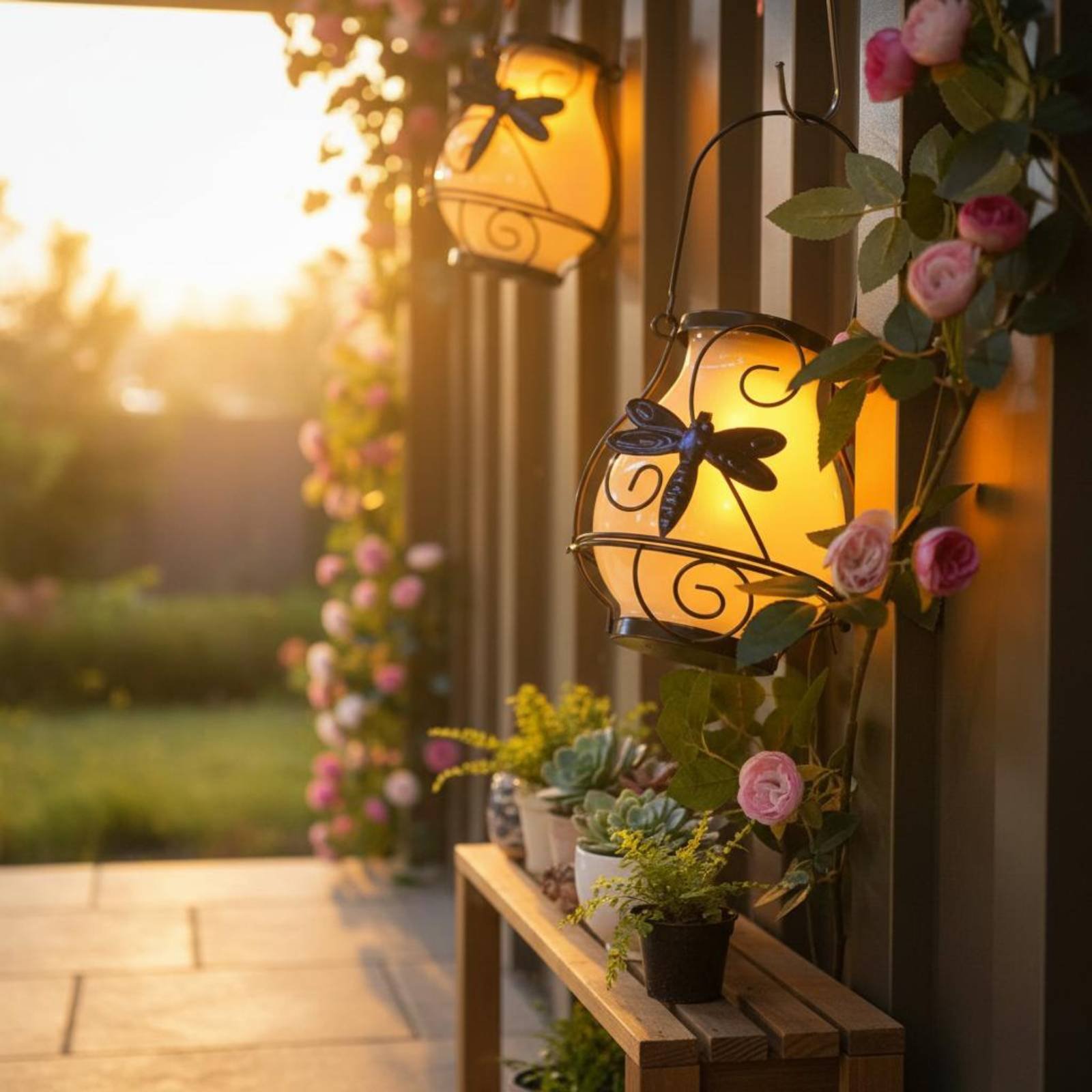 Lanterne solaire en forme de p - Garden Lighting Decor avis et prix