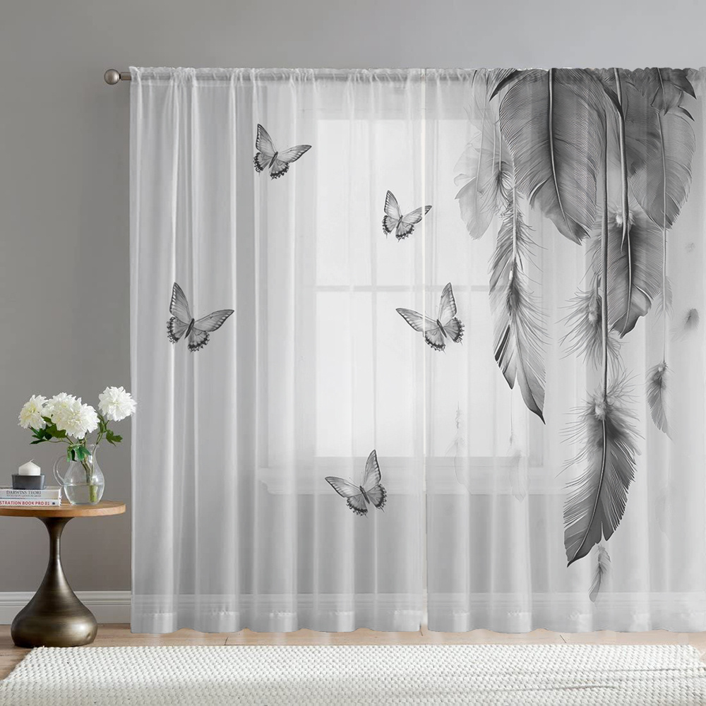 2 rideaux transparents à impre - Office Lighting Decor avis et prix