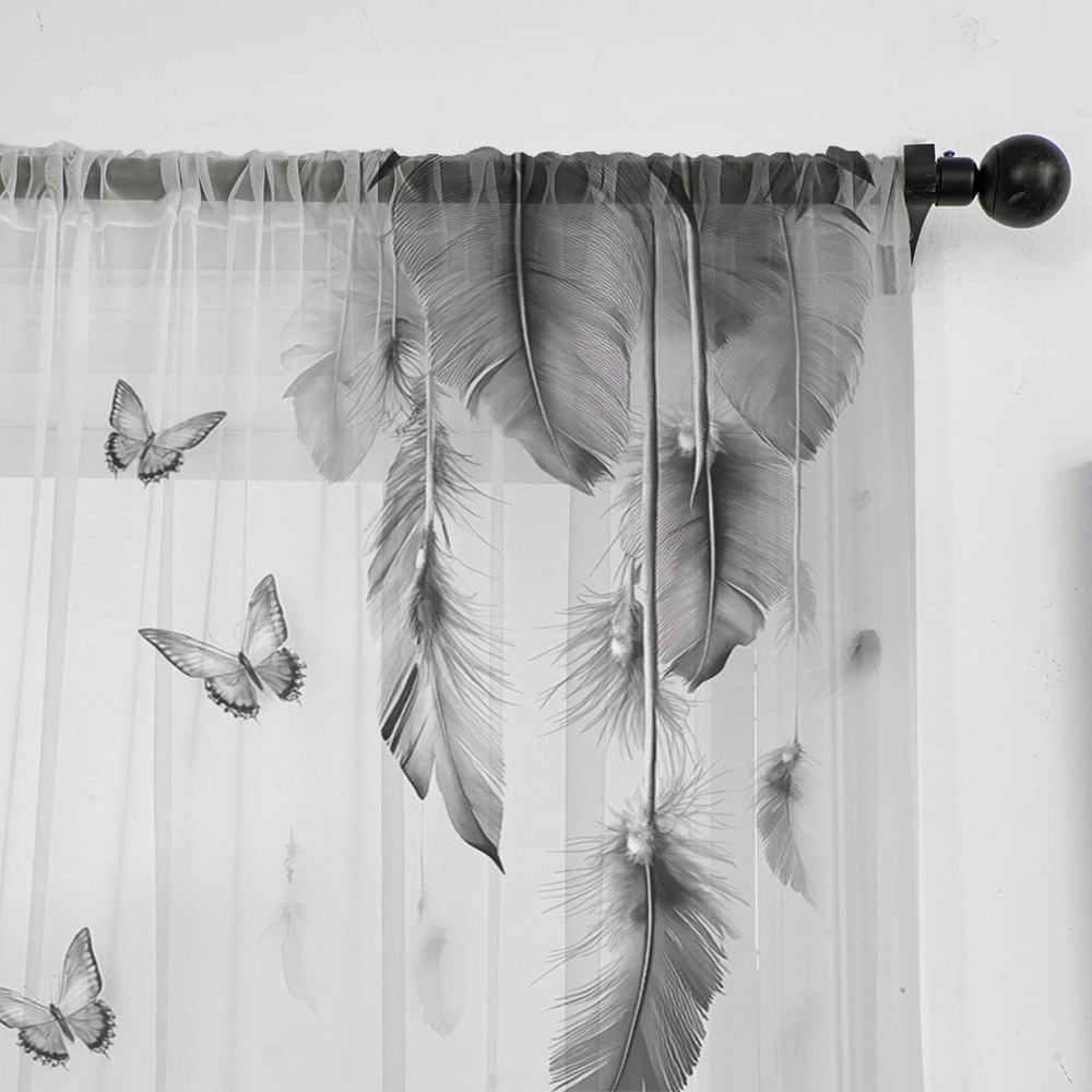 2 rideaux transparents à impre - Office Lighting Decor avis et prix