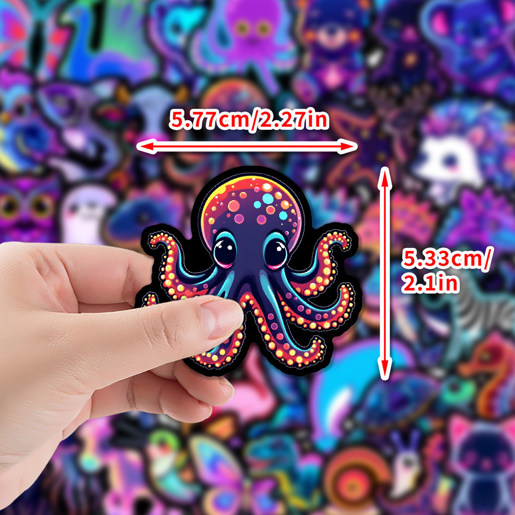 50 autocollants néon animaux g - Lighting Decor Store avis et prix