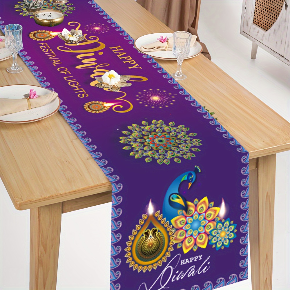 Chemin de table en lin pour le - Lighting Decoration For Diwali avis et prix