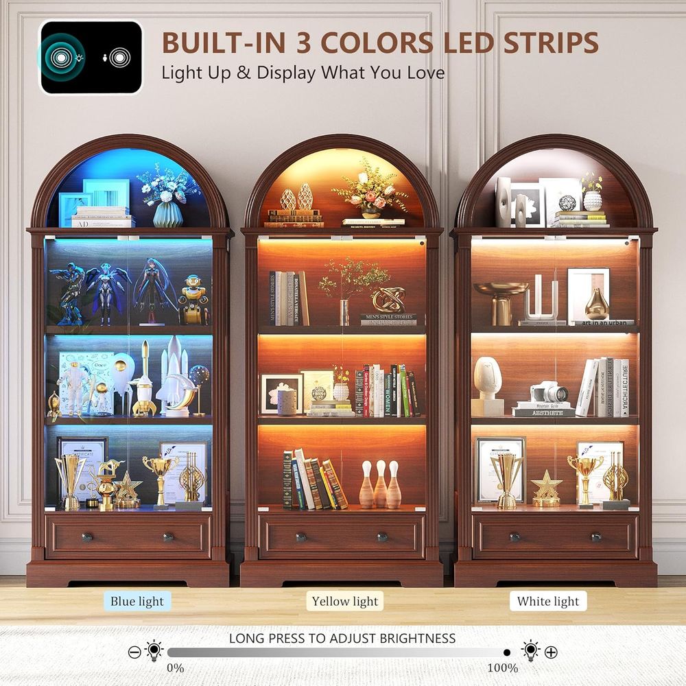 Vitrine avec porte en verre et - Lighting & Home Decor Studio Photos avis et prix