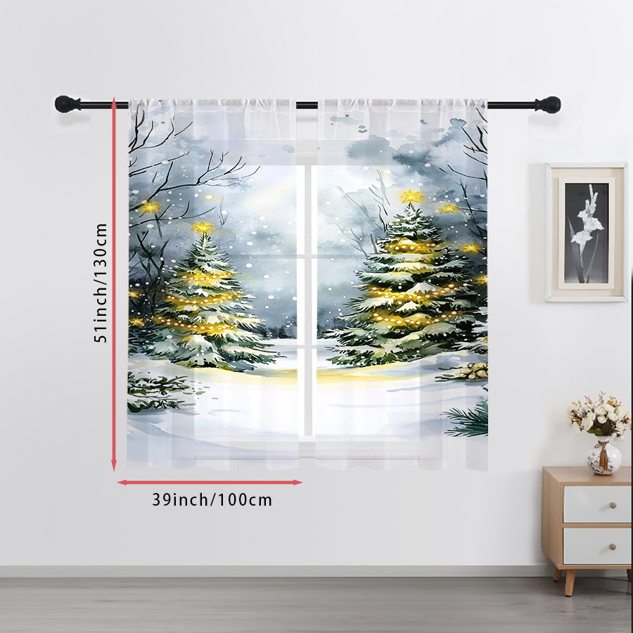 2 rideaux transparents à impri - Office Lighting Decor avis et prix