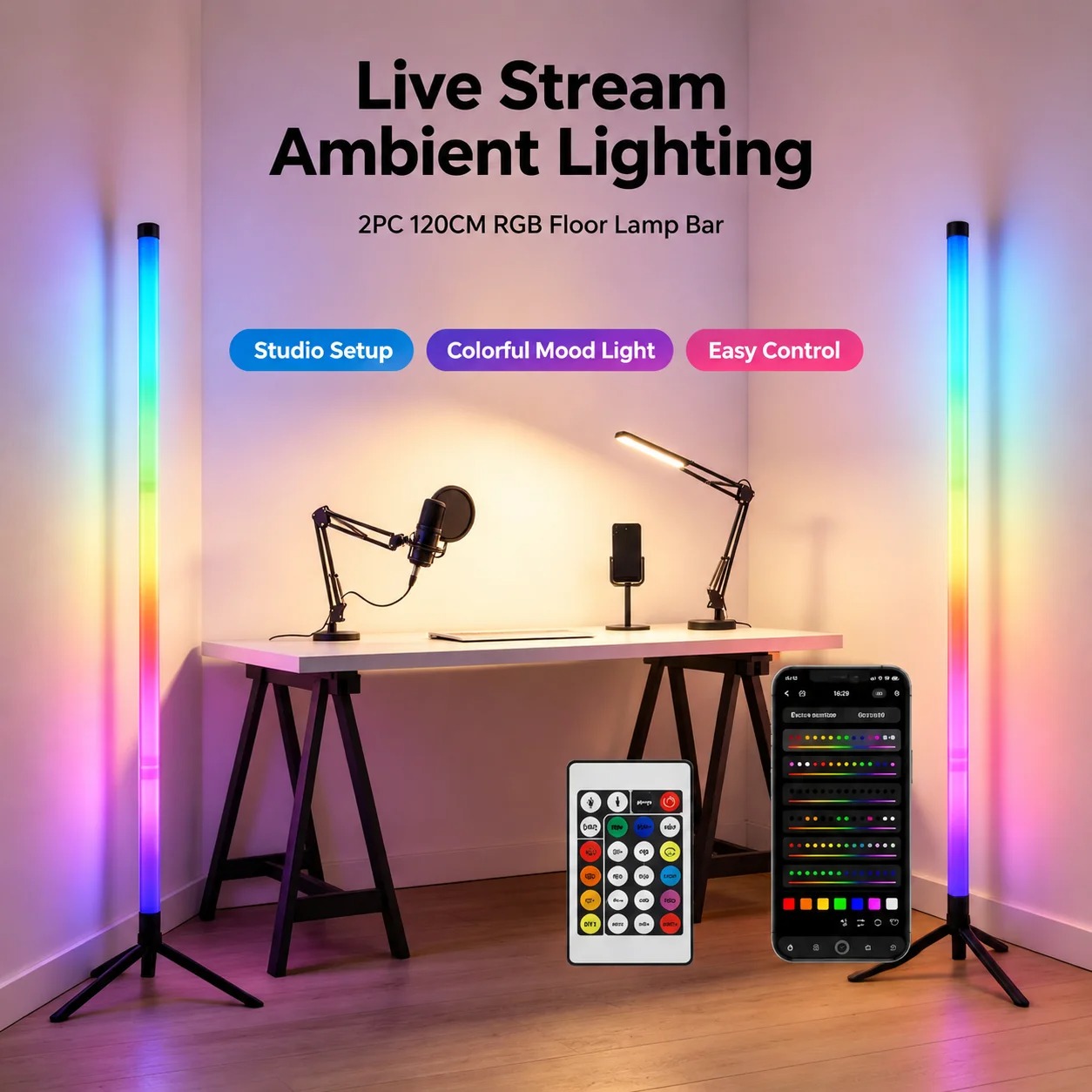 Lot de 2 lampes de sol RGB de  - Home Lighting And Decor avis et prix